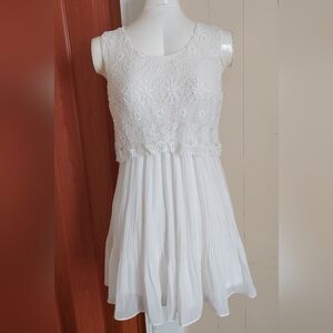 Winwin Women Ivory White Chiffon Dress Prom Casual Wedding Dress